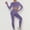 Purple, variant on WEIee Legging Sets for Women 2 Piece Women Workout Sets Crewneck Long Sleeve Shirts Sets Elastic High Waist Leggings Suit Solid Fashion Slim Tracksuit Outdoor Sports Sportswear Black L