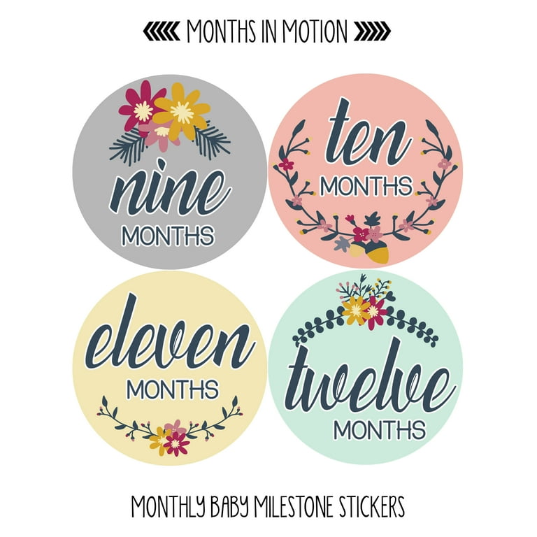 Months In Motion - Baby Month Stickers - Monthly Baby Sticker for