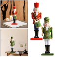 thumbnail image 1 of 2pieces Handmade Wood Handpainted Nutcracker Soldier Puppet Toy Christmas Party Collectibles Gift Soledad marioneta soldado cascanueces, 1 of 9