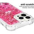 thumbnail image 4 of Case for iPhone 15 Pro Case Glitter Liquid Cute Clear Phone Case Floating Quicksand Shockproof Protective Bumper Soft TPU Case for iPhone 15 Pro 6.1 inch Love Pink YB, 4 of 6