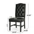 thumbnail image 6 of Noble House Tuttle Indoor Fabric Dining Chairs, Set of 2, Midnight Black, Gray, 6 of 8
