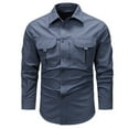 thumbnail image 2 of TASICA Men's 100% Cotton Shirt Button Down Spreads Collar Sport Tops Casual Long Sleeve Blouses Slim Fits Lightweights Fashion Workwear Shirt with 2 Pockets, 2 of 7