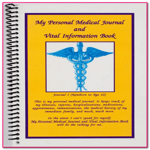 My Personal Medical Journal Newborn to Age 12 My Personal Medical Record Book Library Binding-Spiral-Bound Book 5.5 x 8.5