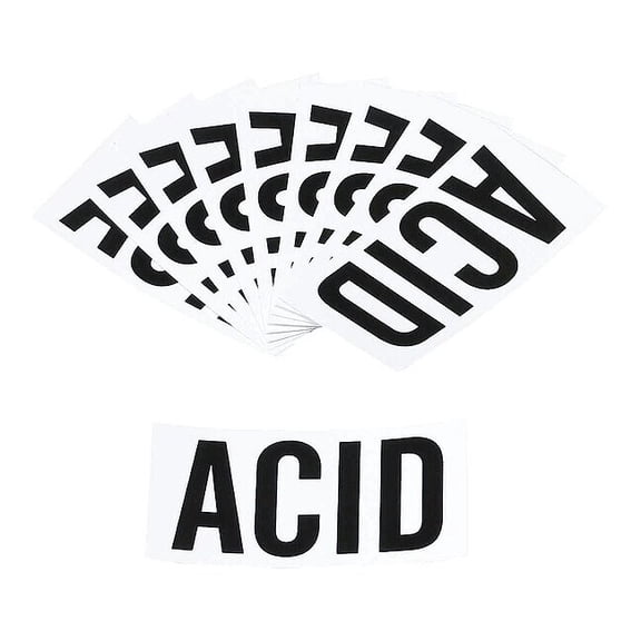 Brady NFPA Label, Black/White, Acid, PK10 58672