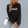 thumbnail image 5 of asdoklhq Oversized Sweatshirt for Women Round Neck Hoodless Christmas Printed Casual Loose Sweatshirt Black 3X, 5 of 6