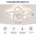 thumbnail image 5 of Garwarm 24.6" White Flower Ceiling Fan with Light, Low Profile Flush Mount Fandelier, Dimmable LED Ceiling Light with Remote, 6-Speed Reversible Fan for Bedroom, Kitchen, Living Room, 5 of 19