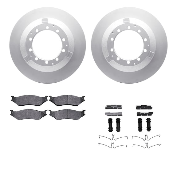 Dynamic Friction Company Rear Geospec Brake Rotors with Ultimate Duty Performance Brake Pads includes Hardware 4412-40020