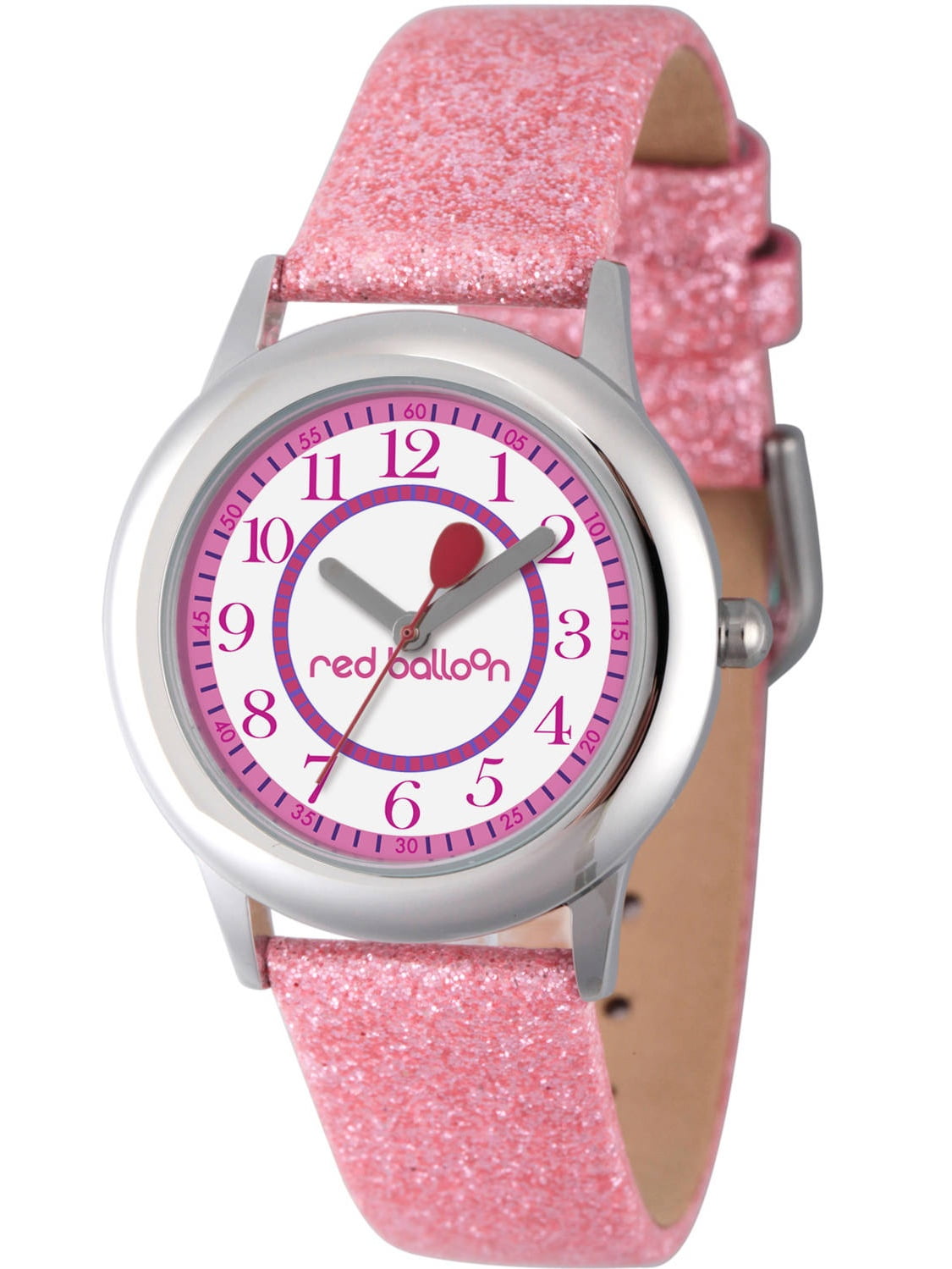 Girls' Stainless Steel Watch, Pink Glitter Strap