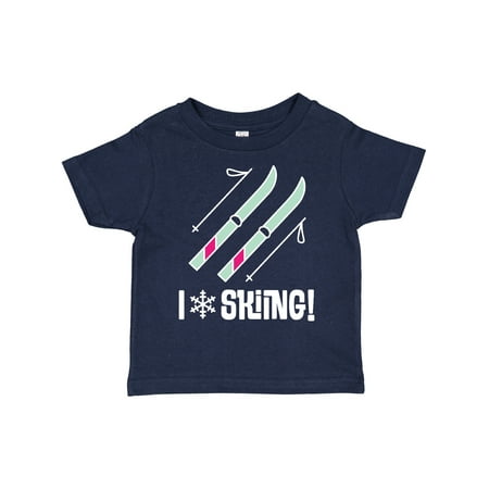 

Inktastic Skier I Love Skiing Girls Toddler T-Shirt