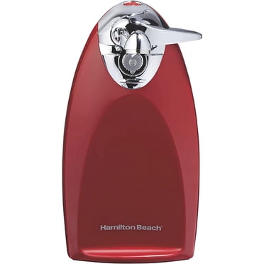 Hamilton Beach Electric Automatic Can Opener with Auto Shutoff, Knife Sharpener, Cord Storage, and SureCut Patented Technology, Extra-Tall, Red
