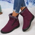 thumbnail image 4 of Alkepwun Snow Boots for Women Comfortable Warm Fur Lined Solid Color Side Zipper Flat Ankle Boot Thick Outdoor Slip On Waterproof Shoes Soft Cozy Versatile Practical Shoe, 4 of 7
