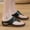 Black, variant on WILLBEST Brown Slippers Women Slope Heel Slippers Summer Fashion Slope Heel Thick Soled Massage Retro Beach Slippers
