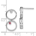 thumbnail image 3 of Auriga Sterling Silver Rhodium-plated Diamond and Ruby Drop Earrings for Women, 3 of 5