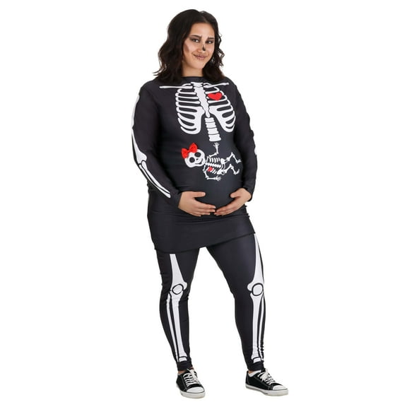Plus Size Women's Maternity Skeleton Costume