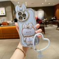 thumbnail image 1 of Funda de teléfono coreana con soporte de espejo de conejo en 3D para iphone 14, 13, 11, 12 Pro, Max Plus + Fivean unisex, 1 of 2