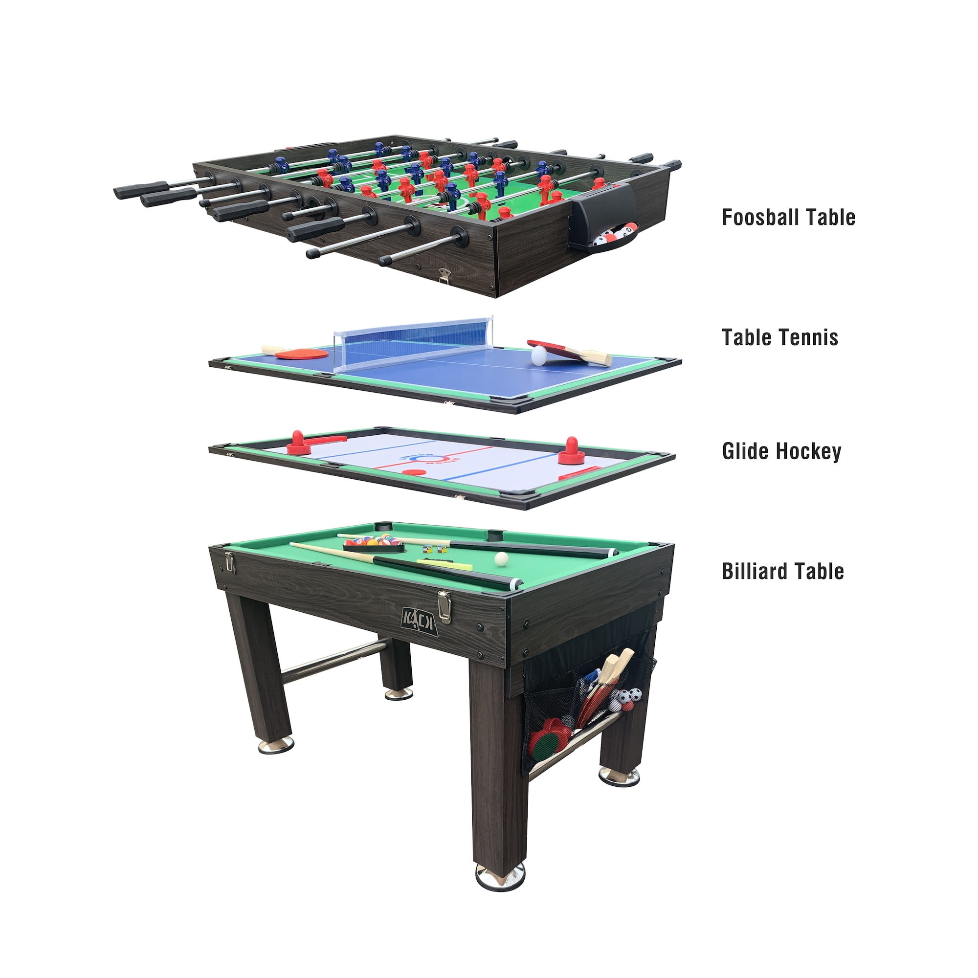 KICK Tetrad 55" 4-in-1 Multi Game Table (Brown)