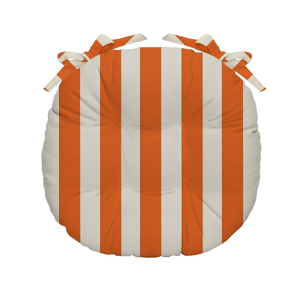 RSH Décor One Indoor / Outdoor Orange Preppy & White Cabana Stripe