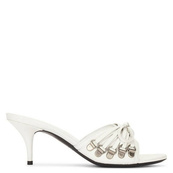 Balenciaga Cagole 70 Leather Mule Sandals, Brand Size 40 ( US Size 10 )