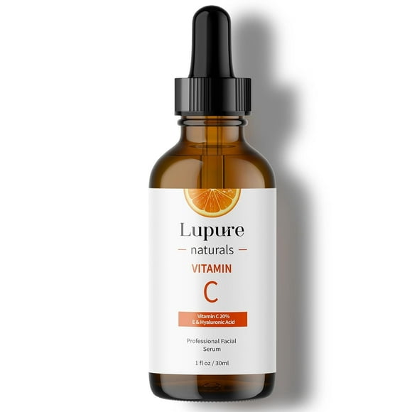 Lupure Professional Suero facial con vitamina C 20% Suero facial antienvejecimiento Super Vit C con ácido ascórbico, ácido hialurónico y vitamina E para el cuidado de la piel con manchas oscuras Regal