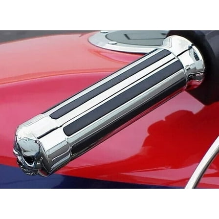 Harley Davidson Sportster Dyna Glide Softail Road King CHROME SKULL HAND GRIPS
