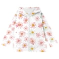 thumbnail image 4 of SELONE Boys Hooded Jacket with Pockets Hooded Lightweight Zipper Floral Long Sleeve Fall Winter Outfit White 10 Years, 4 of 5