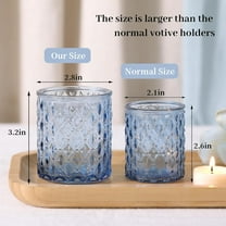 8Pcs Large Blue Votive Candle Holders for Wedding, Party, Home Decor