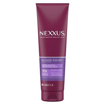 Nexxus Blonde Assure Purple Shampoo, For Blonde Hair Color Care Shampoo, Keratin Protein 8.5 oz