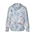 thumbnail image 3 of Daiia Blue Butterfly UPF 50+ Sun Protection Hoodie Jacket Lightweight Long Sleeve Sun Shirt for Women Men with Pocket Hiking Outdoor-Small, 3 of 9