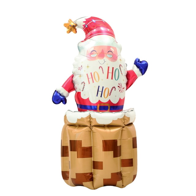Globo inflable navideño de Papá Noel en 3D de pie, 56 x 90 cm
