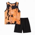 thumbnail image 4 of TOWED22 Baby Toddler Boy Clothing 2pcs Summer Sleeveless Tee Tank + Cute Graphic Pocket Shorts Lightweight Outfits Set(Orange,7-8 Y), 4 of 8