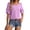Purple, variant on Diufon Womens Puff Sleeve Summer Tunics Chiffon Half Sleeve Polka Dot Tops V Neck Solid Color Blouses