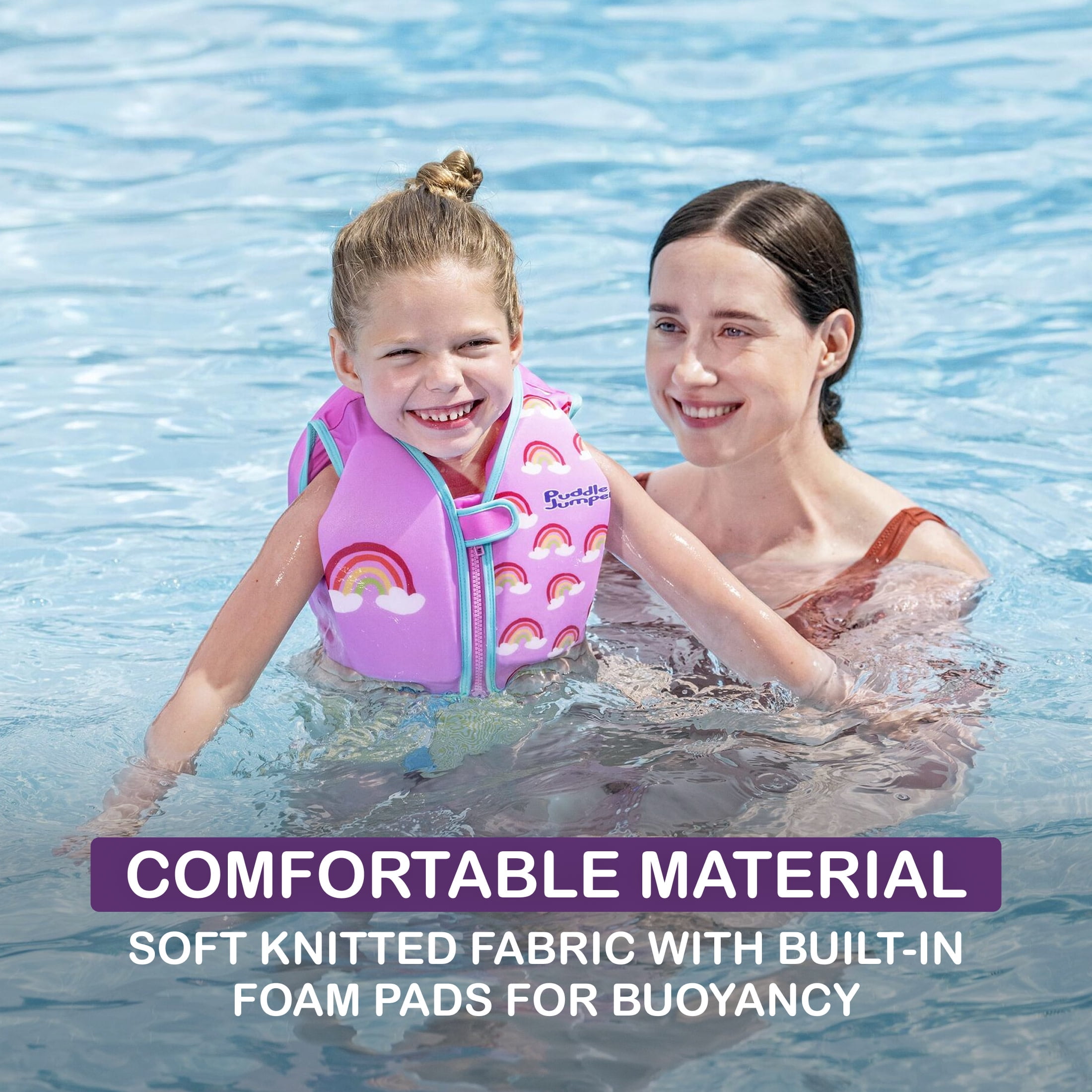 Puddle Jumper AquaStar Fabric Toddler Swim Training Swim Vest, up to 40lbs (18kg) Weight Capacity