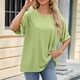 thumbnail image 5 of Fiudx Ofertas Del Día Tops con Estampado de Moda para Mujer, Blusa de Manga Corta, Camisetas Divertidas con Cuello Redondo, 5 of 7