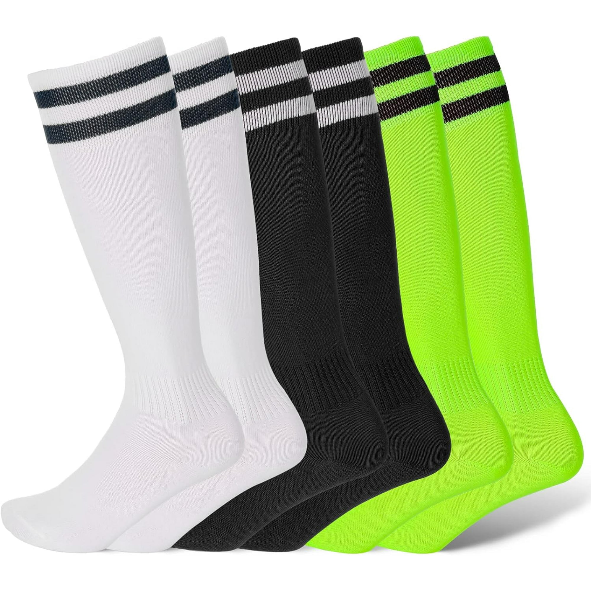 GHSDFBB 3 Pairs Kids Football Socks Kids Soccer Socks Unisex Anti Slip Socks Long Soccer Sock for Boys Girl Aged 7 13 Walmart