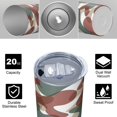 thumbnail image 4 of Camouflage 20 Oz Stainless Steel Skinny Tumbler – Vacuum Insulated Slim Travel Cup with Lid & Stainless Steel Straw, 360° Full Wrap Printed Tumbler for Home, Office & Outdoor Use, 4 of 6