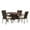 Multibrown/Cream, variant on GDF Studio Mirage Outdoor Wicker 5 Piece Dining Set with Cushions, Multibrown and Cream