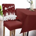 thumbnail image 6 of Chair Covers for Dining Room Set of 4,Christmas Tree Santa Claus Stretch Seat Protector Removable Washable Chairs Slipcovers for Kitchen Banquet Wedding Hotel,Reindeer Red Black Plaid, 6 of 6