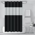 thumbnail image 2 of HuiXinOU Waterproof Bathroom Curtain Splicing EVA Shower Curtain Bathroom Curtain No Punch Thickening With Hooks For Bathroom, Window, Room Partition, Black, 2 of 6