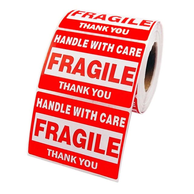 1 Roll/500pcs Fragile Label Stickers Handle with Care Package Fragile Sticker