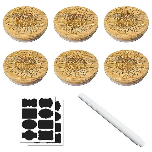 Jar Lids Round Reusable Bamboo Jar Lids Wooden Lids Decorative Bamboo Lids With Silicone Sealing Ri Hy