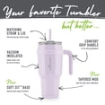thumbnail image 3 of REDUCE Vaso de acero inoxidable con asa de 40 oz – Taza de viaje con aislamiento al vacío de doble pared, tapa a prueba de sudor y pajita reutilizable – Mantiene las bebidas frías durante 24 horas, se, 3 of 5