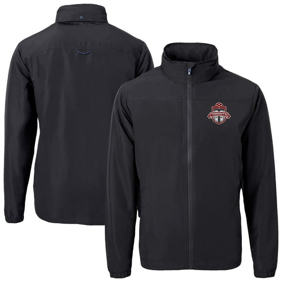 Men's-Cutter & Buck  Black Toronto FC Charter Eco Recycled Full-Zip Jacket