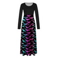 thumbnail image 5 of Lovzfmll Robe Longue à Imprimé pour Femme à Fermeture Éclair, Manches Longues, Col Rond, Rouge, P, 5 of 5