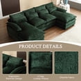 thumbnail image 2 of MOONMISS Chenille Upholstered U-Shaped Oversized four-seater Living Room Sectional Sofa With Wooden Frame-Emerald, 2 of 7