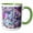 Green/White, variant on 3drose, Abstract, Inside an Oyster Shell, Pink, Purple, Aqua, Modern Art, Modern, Contemporary, 15oz Mug