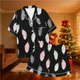 thumbnail image 7 of XUNKUSGA 2PC Womens Pajamas Set Soft Silky Satin Short Sleeve Top with Shorts Sleepwear Pj Set Comfortable Button Down Vacation Beach Shorts Set Loungewear Pjs S-2XL Black, 7 of 7
