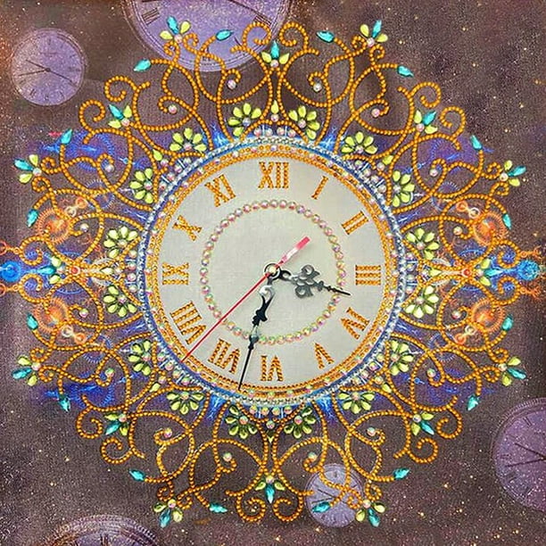 Diamante Reloj Pintura DIY Wdftyju Dibujo Resina Hecho a Mano Arte de la Pared