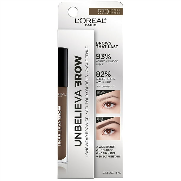 L Oreal Paris Unbelieva Brow Longwear Waterproof Brow Gel Brunette0 15 Fl Oz Walmart Com Walmart Com
