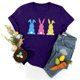thumbnail image 4 of Blusa informal de manga corta con cuello redondo y estampado de Pascua para mujer Pompotops hfajkhk127903, 4 of 5