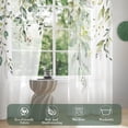 thumbnail image 3 of Spring Summer Sheer Curtains 63 Inches Long 2 Panels, Sage Green Semi Sheer Curtains Light Filtering, Eucalyptus Leaves Textured Drapes for Bedroom Living Room Dining Room, 52" X 63", 3 of 5
